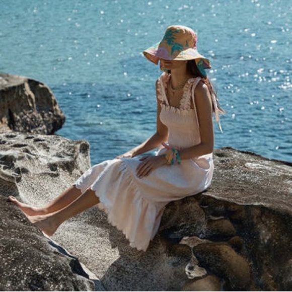 Ephemera Bow Tie Scalloped Linen Dress Size 2 - Picture 3 of 7